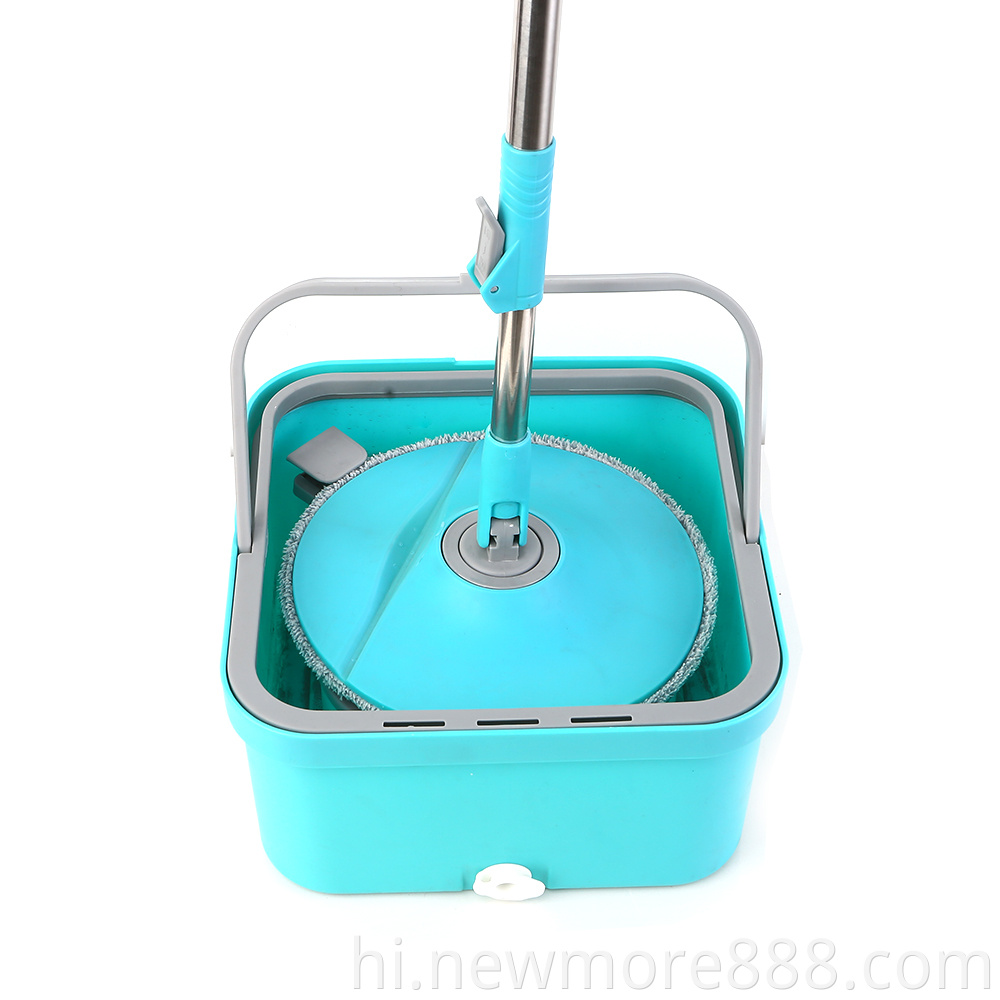 Square Spin Mop And Bucket Set With Wringer 2 Refills